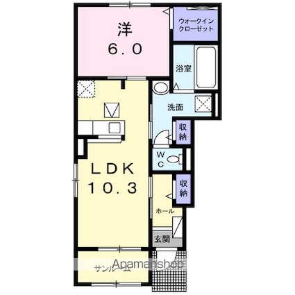 グラース・メゾン[1LDK/47.66m2]の間取図