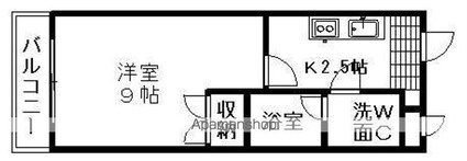 キャトルセゾン[1K/26.4m2]の間取図