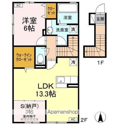 スペリアージュ　Ａ棟[1LDK/59.57m2]の間取図