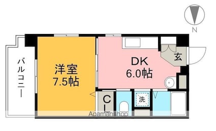 ハイツＯＺＵ城北[1DK/30m2]の間取図