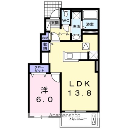 マーヴェラスＡ[1LDK/45.89m2]の間取図