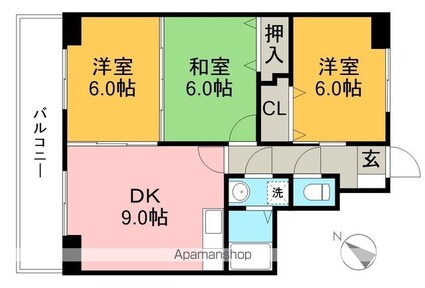 ロゼ３[3DK/56.61m2]の間取図