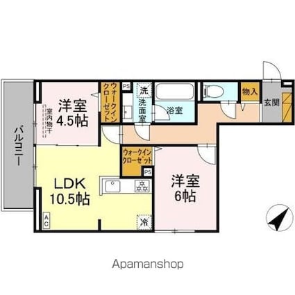 ハイクレスト[2LDK/55.53m2]の間取図