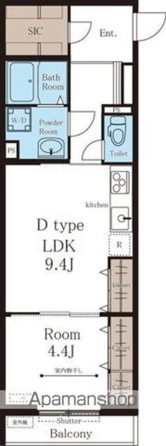 リブリ・ルービ館[1LDK/40.42m2]の間取図