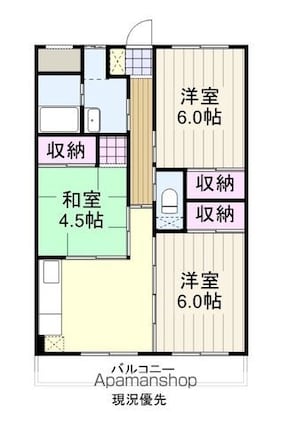 広島県三原市糸崎３丁目[3DK/60.3m2]の間取図