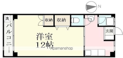 第２吉田マンション[1K/26.73m2]の間取図