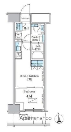 東京都新宿区百人町３丁目[1DK/30.21m2]の間取図
