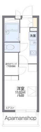 レオパレス天神[1K/19.87m2]の間取図