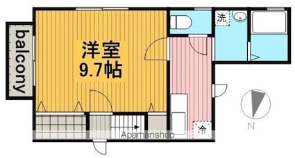 ヴィラヴェール太子堂[1K/33.88m2]の間取図