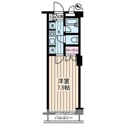 ＰＲＥＳＥＮＴ・晴[1K/24.2m2]の間取図