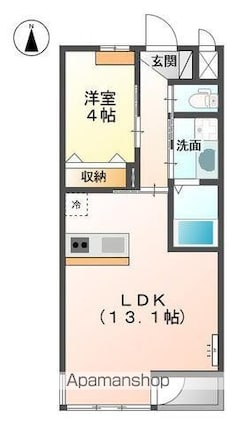アルバＭ　[1LDK/41.25m2]の間取図