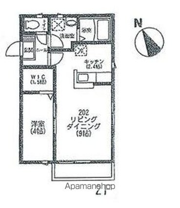 エクセルコート[1LDK/37.41m2]の間取図