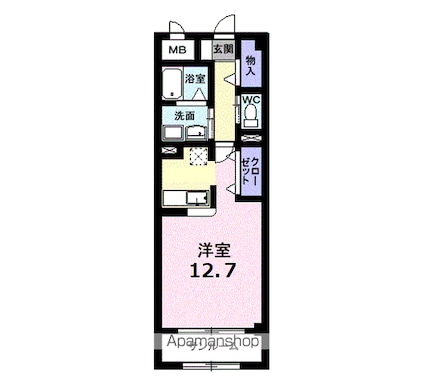 グラン・オーヴェルサン[1K/40.39m2]の間取図