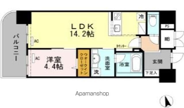 【福岡市博多区博多駅前のマンションの間取り】