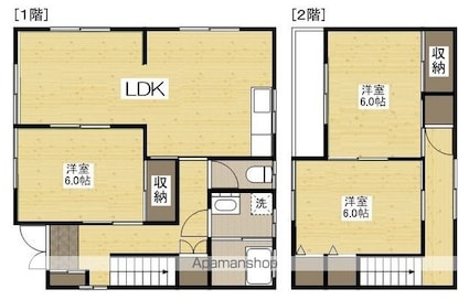 中西貸家　Ｄ棟[3LDK/84.46m2]の間取図