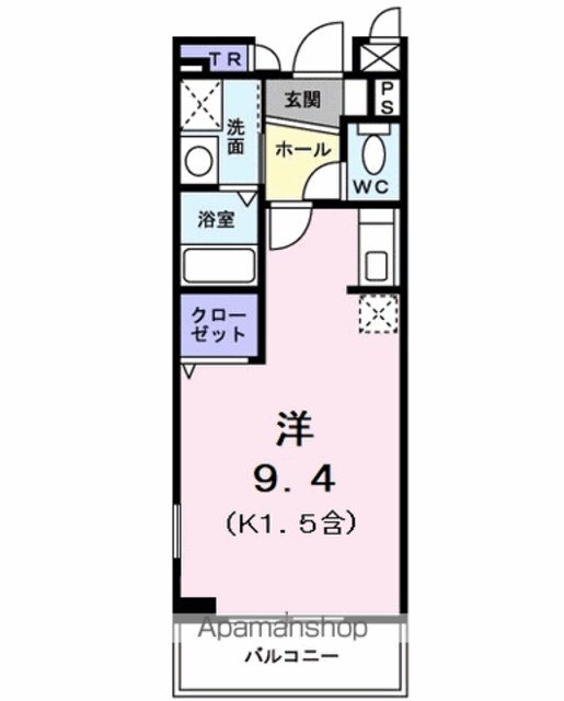 東京都昭島市緑町５丁目[1R/25.72m2]の間取図