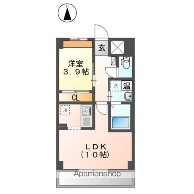 ファインレジデンス赤塚[1LDK/36.9m2]の間取図