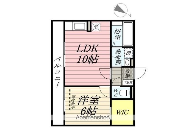 レーブ・マルシェ[1LDK/40.04m2]の間取図