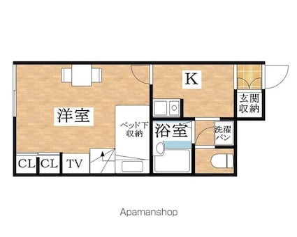 ルミエール夢Ⅱ[1K/23.61m2]の間取図