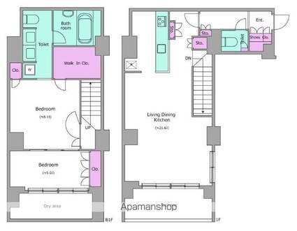 レジディア白金高輪[2LDK/97.07m2]の間取図