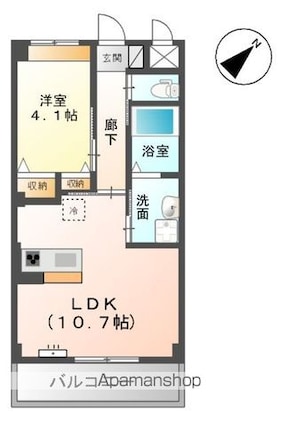 ポンデザール[1LDK/38.25m2]の間取図