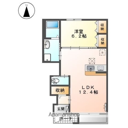 岐阜県各務原市川島松倉町[1LDK/45.42m2]の間取図
