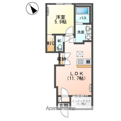 ｃｏｌｌｉｎｅ（コリーヌ）[1LDK/43.24m2]の間取図