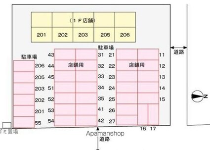 シティ森[2LDK/49.68m2]の配置図