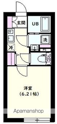 東京都中野区本町２丁目[1K/20.01m2]の間取図