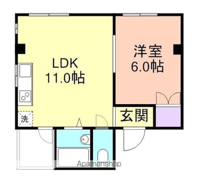 和歌山県和歌山市吉田[1LDK/33.96m2]の間取図