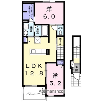 ヴェルフィオーレ．Ｋ[2LDK/56.81m2]の間取図