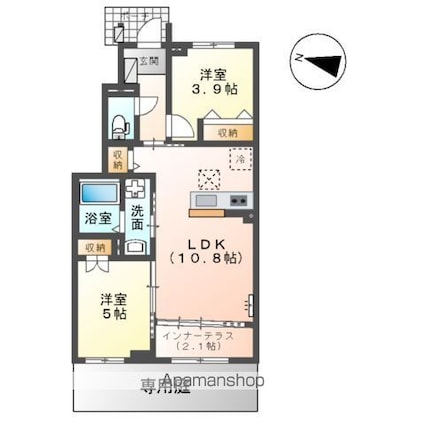 ベルスーズ[2LDK/50.04m2]の間取図