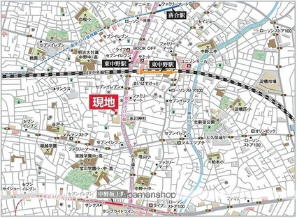 ＨＦ東中野レジデンス[1K/23.2m2]の配置図