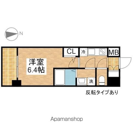 愛知県名古屋市中区千代田１丁目[1K/22.21m2]の間取図