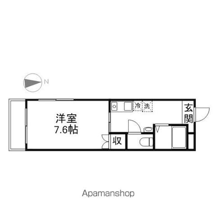 長野県長野市大字鶴賀七瀬[1K/23.46m2]の間取図