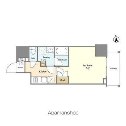 エスタート三田[1K/25.03m2]の間取図