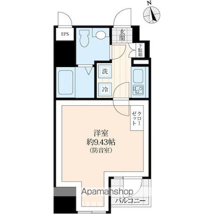 ラシクラスＬＡＺＯ　ｇｉｎｚａーｅａｓｔ[1K/26.15m2]の間取図