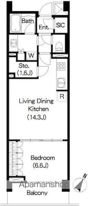 Ｂｒｉｌｌｉａ　ｉｓｔ　三軒茶屋　ブラッサムテラス[1LDK/53.55m2]の間取図
