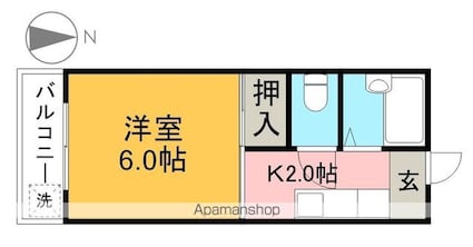 第１０つくもコーポ[1K/19.82m2]の間取図