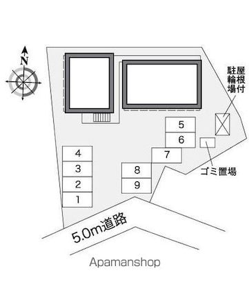 レオパレス花水木[1K/23.18m2]の配置図