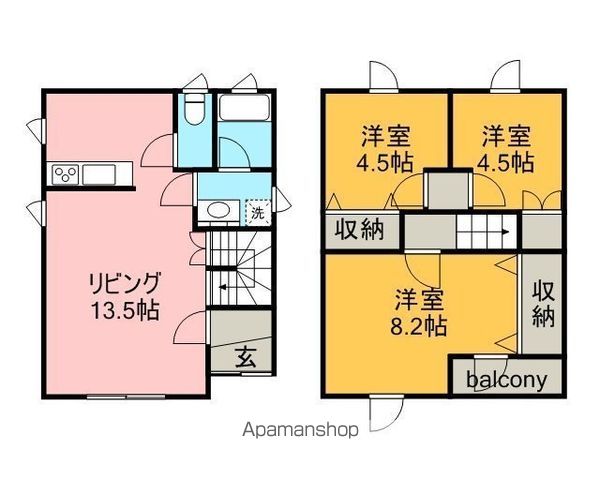 盛岡市 2階建 築13年の間取り写真