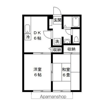ポトリバ　Ａ[2DK/40.92m2]の間取図