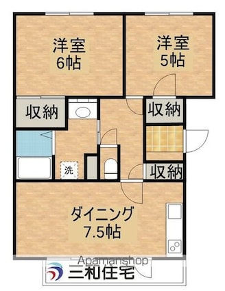 ＶＩＬＬＡ　ＳＡＫＵＲＡ[2DK/50.89m2]の間取図