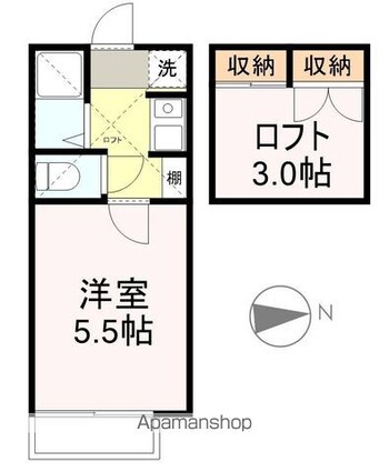 アップルハウス旭ヶ丘１[1K/20m2]の間取図