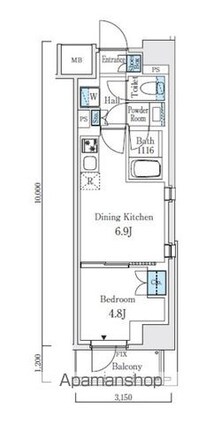 テラス駒込サウス[1DK/30.21m2]の間取図