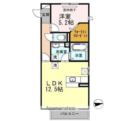 サクラコーポ　Ａ棟[1LDK/46.17m2]の間取図