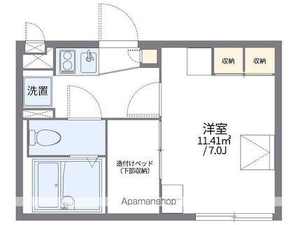 レオパレスノースヒルズ[1K/19.87m2]の間取図
