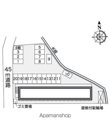 レオパレスエフエス[1K/23.18m2]の配置図