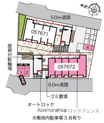 東京都東大和市立野２丁目[1K/25.89m2]の配置図