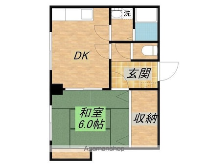 メゾンアイリス[1DK/34.75m2]の間取図